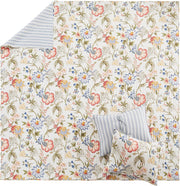 Maileen Quilt Set - King Quilt and Two King Shams - Floral - Bright Multi Color - Quilt (106x92in.) and Shams (20x36in.) - Reversible - Cotton