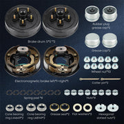 5 on 5" Trailer Brake Drum Kit, 10" X 2-1/4", for 3,500 lbs. Axle, for RVs Electric Brakes Drums Assembly. NOT FITS 5 ON 4.5.