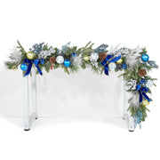 Pre-lit 6 Feet/72 Inch Christmas Garland, Blue & White Lighted Garland with 50 LED Lights for Indoor Outdoor Xmas Decor Holiday Decorations, Battery Operated (Batteries NOT Included)