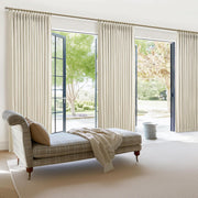 Extra Wide 70 Inch Blackout Curtains 90 Inches Long for Dining Room 2 Panels Set, Memory Trained Pinch Pleated Thermal Sound Dampening Double Layer Linen Blend Ivory Windows Drapes 70x90 Length