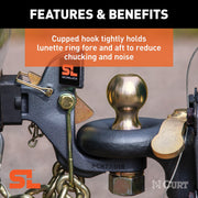 48406 SecureLatch Receiver-Mount 2-5/16-Inch Ball and Pintle Hitch Combination, 2-In Shank, 14,000 Pounds