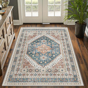 Washable Rugs 8x10 Area Rugs for Living Room, Orange