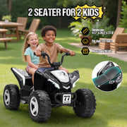 Kids Electric ATV 4 Wheeler, 24V Ride On Toy for Big Kids, White