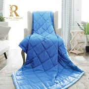 Therapy Weighted Blanket - Heavy 100% Cotton Blankets with Premium Glass Beads (60''x80'' 25lbs, Coastal Fog), Suitable for One Person (~200lb) - Use on Queen/King Bed