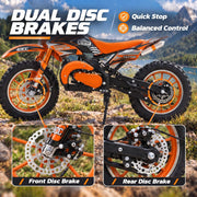 50cc Gas Dirt Bike for Kids 8-14, 2-Stroke Engine Mini Dirt Bike & Pit Bike, Dual Disc Brakes, Pull Start, 10 Inch Off-Road Tires, 25MPH Youth Motocross, Orange