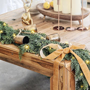 Cedar Christmas Garland with Lights for Mantle - Decorations 15ft Realistic Lighted Faux Pine Garlands for Xmas Home Decoration Indoor Stairs Railing Fireplace Outdoor 15 ft Prelit Garland Door Decor