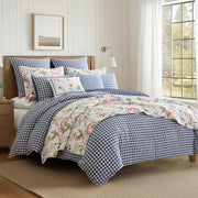 Maileen Quilt Set - King Quilt and Two King Shams - Floral - Bright Multi Color - Quilt (106x92in.) and Shams (20x36in.) - Reversible - Cotton