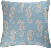 Blue Maui Quilt Set, King/Cal King Quilt + Two King Pillow Shams, Striped Coastal Design In Light Blue, Cream and Tan, Quilt Size (106 x 92), Pillow Sham Size (36 x 20), Reversible, Cotton