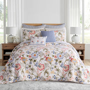 Maileen Quilt Set - King Quilt and Two King Shams - Floral - Bright Multi Color - Quilt (106x92in.) and Shams (20x36in.) - Reversible - Cotton