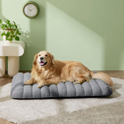 Cute Orthopedic Dog Bed for Extra Large Dogs, XL Waterproof Chic Flat Pet Beds with Removable Washable Cover, Fuzzy Thick Egg Crate Foam Pet Mat for Indoor Use (44" x 32", Grey)