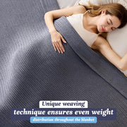 Knitted Weighted Blanket for Adults, 60"x80" 15lbs Full/Queen Size No Beads Cooling Throw Blanket for Hot Sleepers, Home Decor Chunky Knit Heavy Blanket Use on King Size Bed, Light Grey