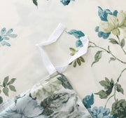 Exotic Modern Floral Print Bedding Birds Flowers Dusty Grey Design 100% Cotton Duvet Cover 3pc Set Hibiscus Blossom Branches in Muted Gray Blue (Super King, Egret White)