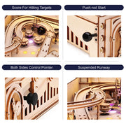 3D Wooden Puzzle Pinball Machine, Circus Style Tabletop Pinball with Electronic Scoring, Lights & Sound, DIY Mechanical Arcade Game Model Kit, Desk Toy Gift for Adults Teens