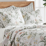 Viviana Reversible King/Cal King Quilt Set (106x92in) with 2 Pillow Shams (36x20in) - Floral - Blush, Green, White - Cotton King Size Quilt Bedding Set - Lightweight, Soft, Pre-Washed