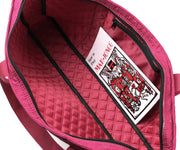 American Mahjong Set 166 White Engraved Tiles Burgundy Quilted Carrying Bag Complete set includes 4 all in one racks and pushers for American Mah Jongg play family game night parties travel and gifting