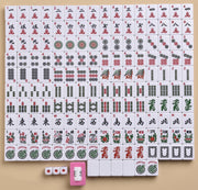 American Mahjong Set with Blue Paisley Carrying Bag 166 Premium White Tiles Complete Game Set includes 166 White Tiles with Engraved Characters plus 4 All in One Color Rack Pushers (Ma Jong, Mah-Jongg)