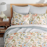 Maileen Quilt Set - King Quilt and Two King Shams - Floral - Bright Multi Color - Quilt (106x92in.) and Shams (20x36in.) - Reversible - Cotton