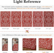 Christmas Floral Area Rug 8x10 Red Washable Non Slip Living Room
