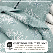 Coastal Quilt Set - 3-Piece King/California King Size Nautical Bedding Set - Lightweight, All-Season, Reversible Bedspread (Ether Blue)