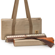 American Mahjong Set, Mojave (Ivory) with Brown Soft Case, All-in-One Racks with Pushers, Wright Patterson Scoring Coins, Dice, & Wind Indicator