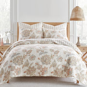 Selesta Blush Quilt Set - King Quilt and Two King Shams - Floral - Blush Taupe Grey - Quilt (106x92in.) and Shams (20x36in.) - Reversible - Cotton