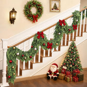 Christmas Garland Real Touch Cedar Garland with Upgrade Large Cedar Branches 9 ft Lush Realistic Faux Pine Garlands for Mantle, Table, Stairs, Doorframe, Fireplace Indoor Outdoor Holiday Decorations