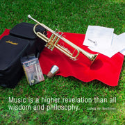 Gold Lacquer Bb Trumpet Set, Rose Brass Leadpipe