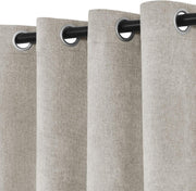 100" Wx84 L Taupe Full Blackout Curtains for Sliding Door, Thermal Insulated Drapery for Living Room Bedroom Windows Patio Door, Modern Chenille Grommet Curtains with Tieback 1 Panel