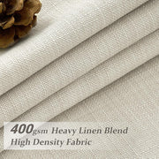 Extra Wide 70 Inch Blackout Curtains 90 Inches Long for Dining Room 2 Panels Set, Memory Trained Pinch Pleated Thermal Sound Dampening Double Layer Linen Blend Ivory Windows Drapes 70x90 Length