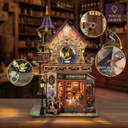 Book Nook Kit DIY Miniature House 3D Wooden Puzzle - Time Magic Club Booknook DIY Miniature House Kit Mini House Bookshelf Decor 3D Wooden Puzzle, Birthday Gift for Family Friends