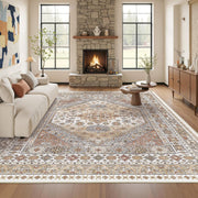 Washable Rugs 8x10 Area Rugs for Living Room, Orange