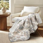 Selesta Blush Quilt Set - King Quilt and Two King Shams - Floral - Blush Taupe Grey - Quilt (106x92in.) and Shams (20x36in.) - Reversible - Cotton