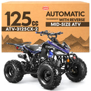125cc ATV - Gas Quad, Automatic-Reverse, Blue, ATV-3125CX-2