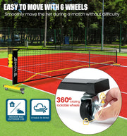 Portable Pickleball Net Set, 22 FT Regulation Size Pickle Ball Net with Ball Collector, 4 Balls and Carry Bag, Easy Setup for Outdoor Indoor Driveway