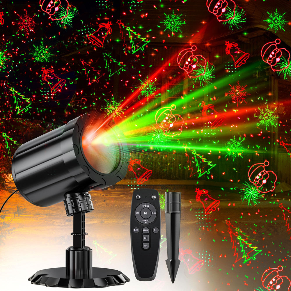 Christmas Projector Light for Indoor Outdoor, 6 Patterns, RG IP65 Waterproof, 360° Rotatable, Six Christmas-style Patterns, Work for Indoor Outdoor Holiday Decorations