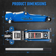 2.5 Ton Low Profile Floor Jack, 5,000 Lb Hydraulic Car Jack LOW PROFILE LIFTING: 3.35"-14.57" lift range fits cars, sedans, coupes and SUVs for easy access during maintenance