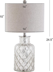 Alvord 24.5" Glass Table Lamp, Mercury Silver, Set of 2