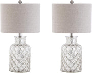 Alvord 24.5" Glass Table Lamp, Mercury Silver, Set of 2