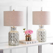 Alvord 24.5" Glass Table Lamp, Mercury Silver, Set of 2