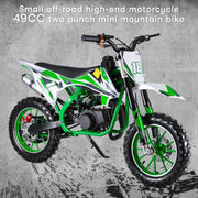 50CC 2 Stroke Kids Dirt Bike,Gas Powered Mini Motorcycle for Kids,330Lbs Load Capacity Pit Bike with EPA Certificate,Minibike with Front Rear Disc Brakes,Motocross with 35 MPH (2026 Jungle Green)