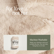 Lil' Marsh Faux Fur Blanket, Lightweight, Soft Throw Blanket Ideal for Any Bed, Couch, or Reading Chair, Ethically Sourced, Machine Washable Blanket, Small, 50" x 60", Beige Bear