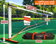 Portable Pickleball Net with 4 Paddles Set for Indoor & Outdoor 22 FT Regulation Size Net, Weather-Resistant Steel Frame, Outdoor Pickle balls, Easy Setup for Driveway, Backyard