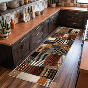 Tribal 3x10 Runner Rug, Feather Native American Brown Runners for Hallways, Kitchen, Bedroom, Entryway, Tribal Home Decor Floor Carpet, Non Slip Washable Low Pile, 3 x 10 ft