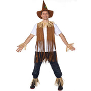 Joyfy 6 Pcs Halloween Scarecrow Costume Set,Scarecrow Costume Accessories Decoration with Scarecrow Hat and Scarecrow Skirt Raffia Neck Foot Hand Straws for Party Accessory Halloween Decorat