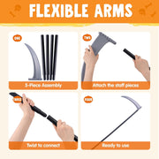Joyfy 52 inch Halloween Grim Reaper Scythe Accessories, Grim Reaper's Weapon for Halloween Party Dress Up