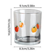 Qocolcyl Halloween Embossed Glass Cups Set,Ghost Pumpkin Bat Black Cat Clear Tumbler Mugs,Holiday Drinking Glassware for Coffee Cocktail Juice Halloween Party Table Kitchen Decor Supplies
