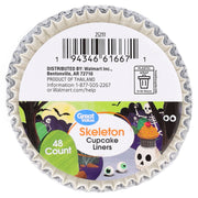 Great Value Skeleton Cupcake Liners, 48 Count