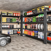 71.3" Wide Heavy Duty Garage Shelving Units,5000LBS Deep Storage Shelves,Black Metal Garage Shelves,Steel Shelf,Large Storage Rack,Industrial Shelving for Shop,Warehouse,Basement,71.3"W x 24"D x 70"H