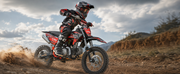 Lynx 125cc Dirt Bike, 4-Speed Semi-Automatic Pit Bike with Zongshen 4-Stroke Engine, Kick Start, 14"/12" Wheels(Red)