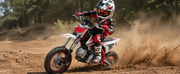 110cc Dirt Bike, Gas Powered Pit Bike with Automatic Transmission, Electric Start, 12"/10" Tires, Off-Road Dirt Bike for Youth(Blue)